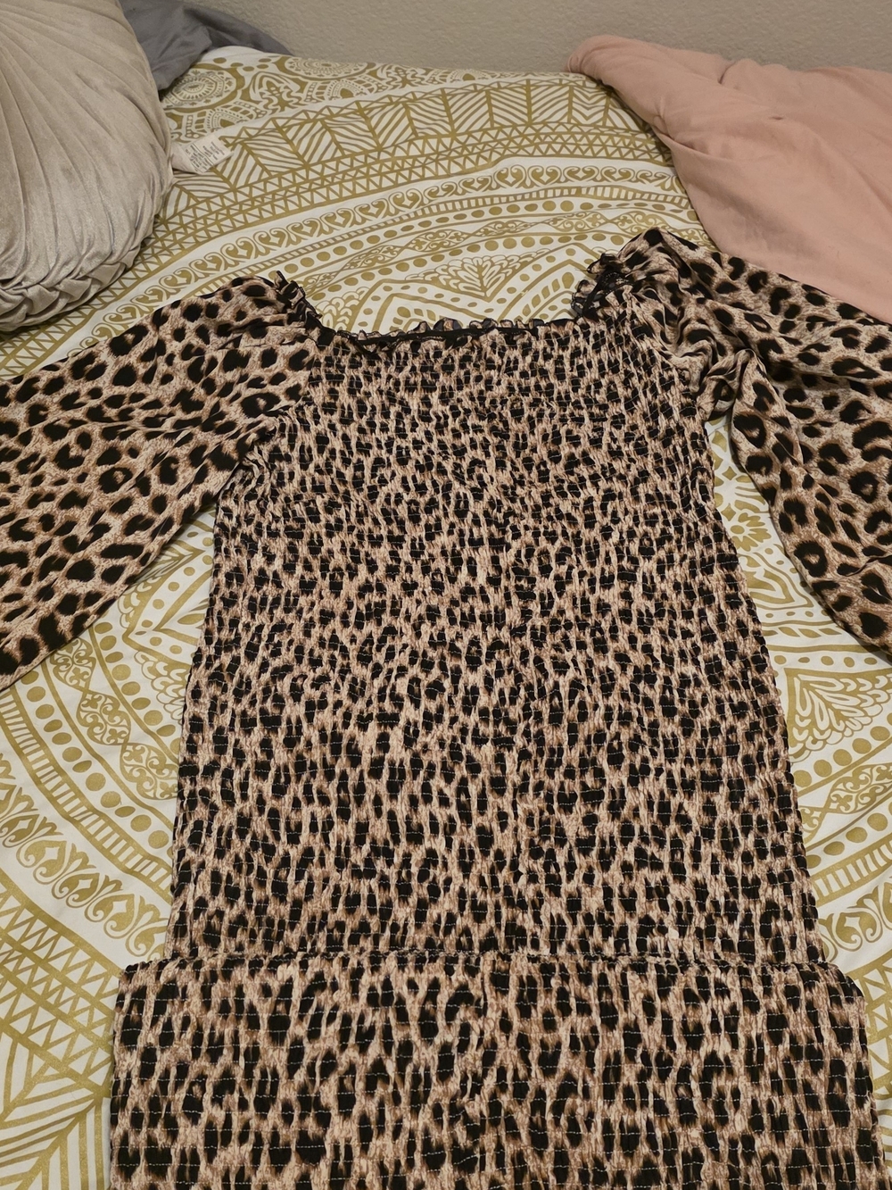 Animal Print Off Shoulder Maxi Dress